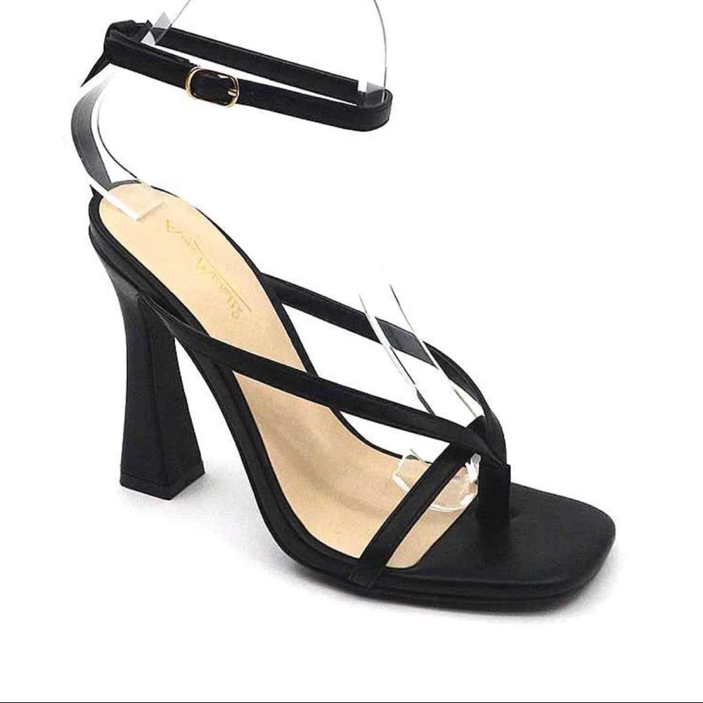 Black square shape heel